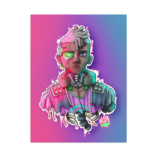 Dystopia/cyber punk - Matte Canvas Print - Futuristic Character Design