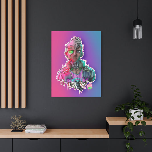 Dystopia/cyber punk - Matte Canvas Print - Futuristic Character Design